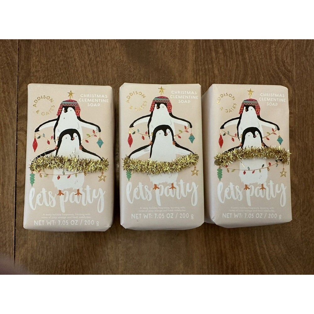 Addison Gates World Market Christmas Clementine Bar Soap 3x Made England Vegan